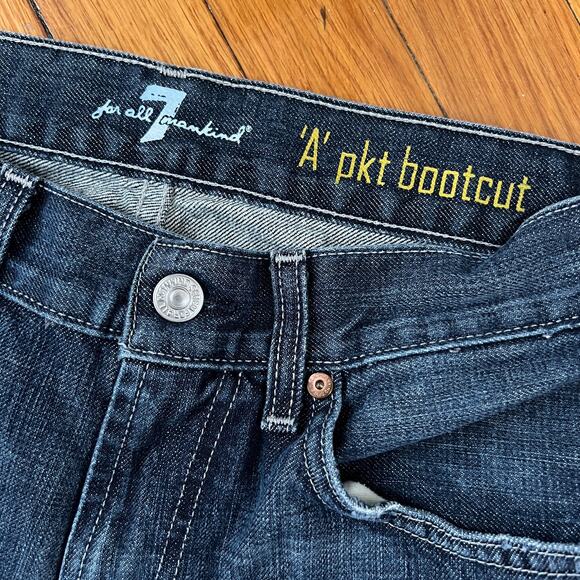 7 For All Mankind 'A' Pkt Pocket Bootcut Denim Jeans Size 29 - Picture 6 of 12